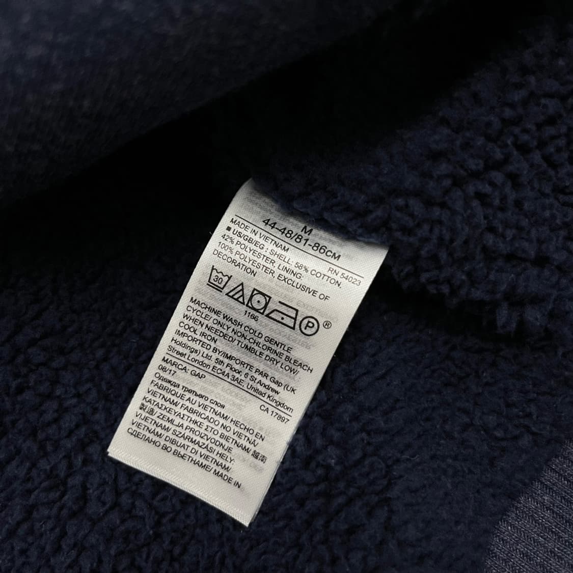 갭 센터로고 네이비 후드집업 M 상품이미지6