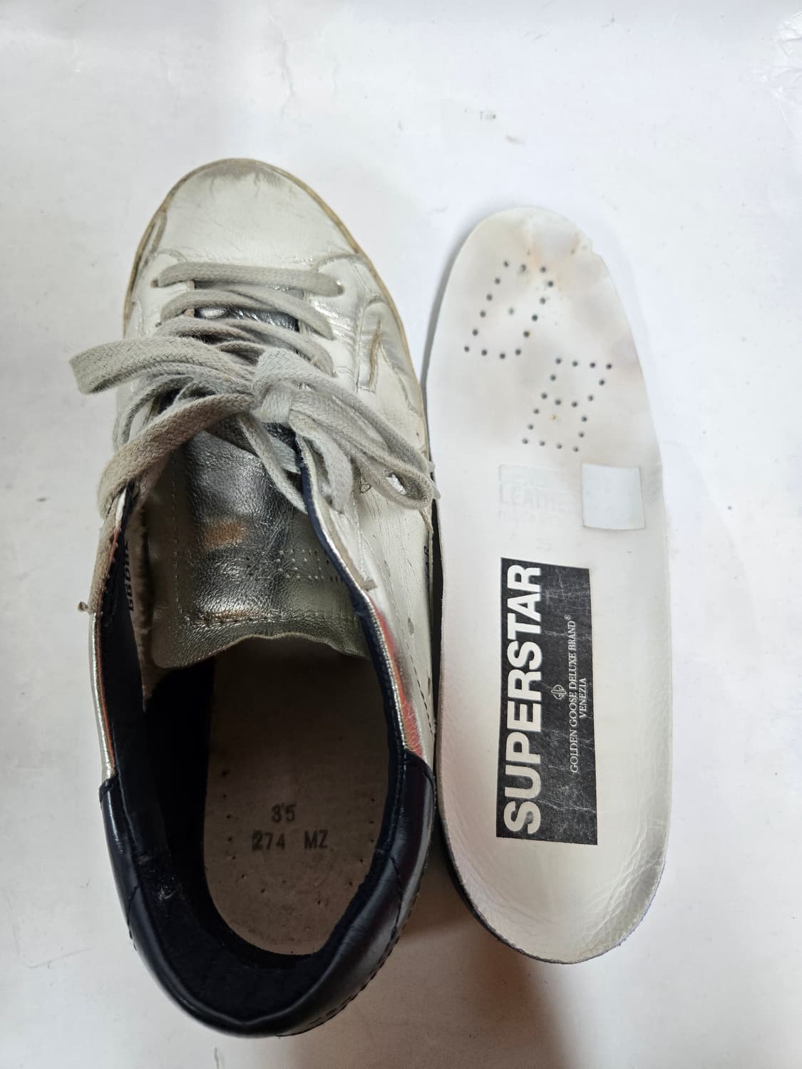 골든구스 GGBD/SSTAR 실버 스니커즈35 225mm 상품이미지10