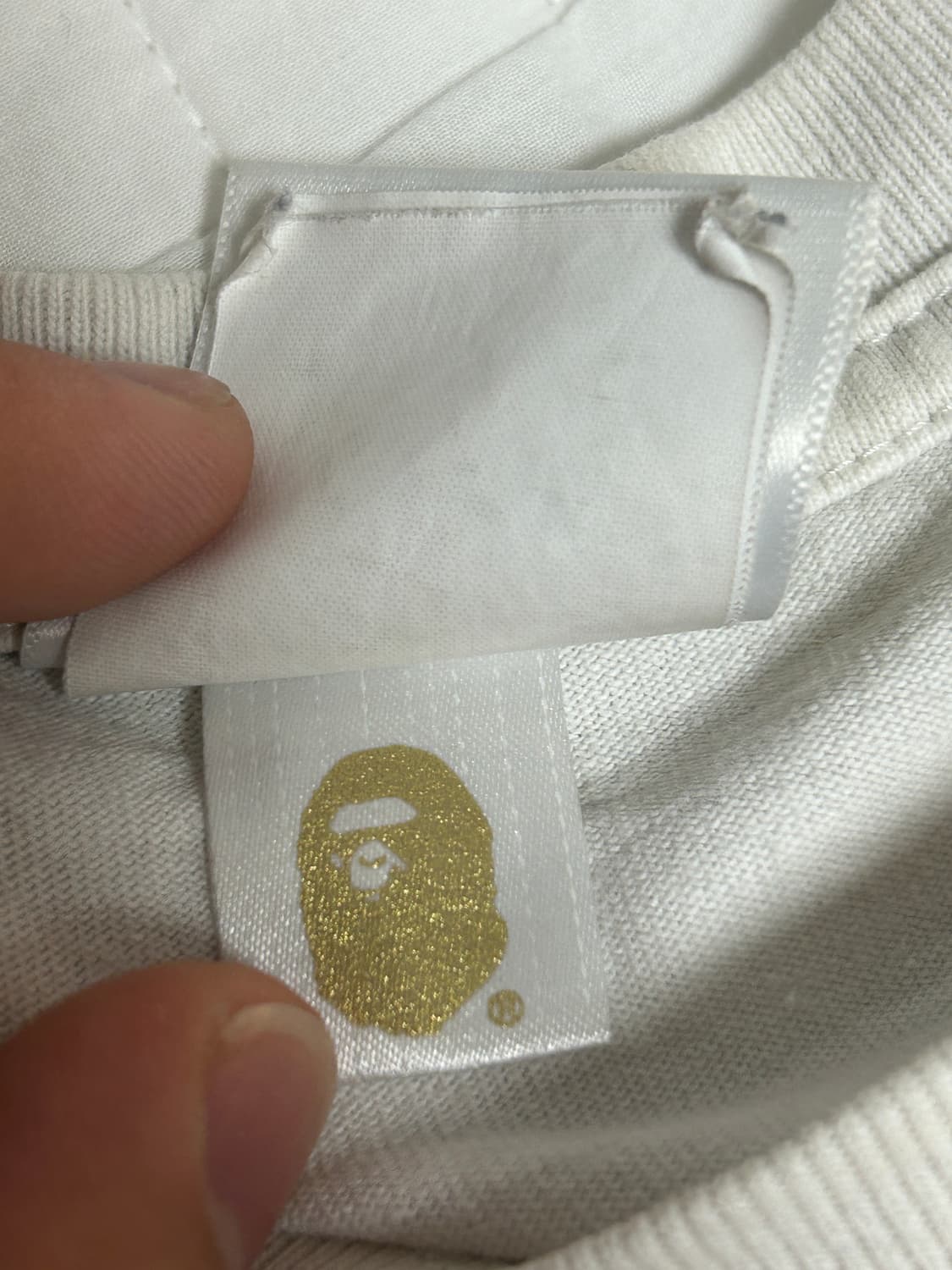 베이프 컬리지 티셔츠 화이트(정품) size(M) 상품이미지4