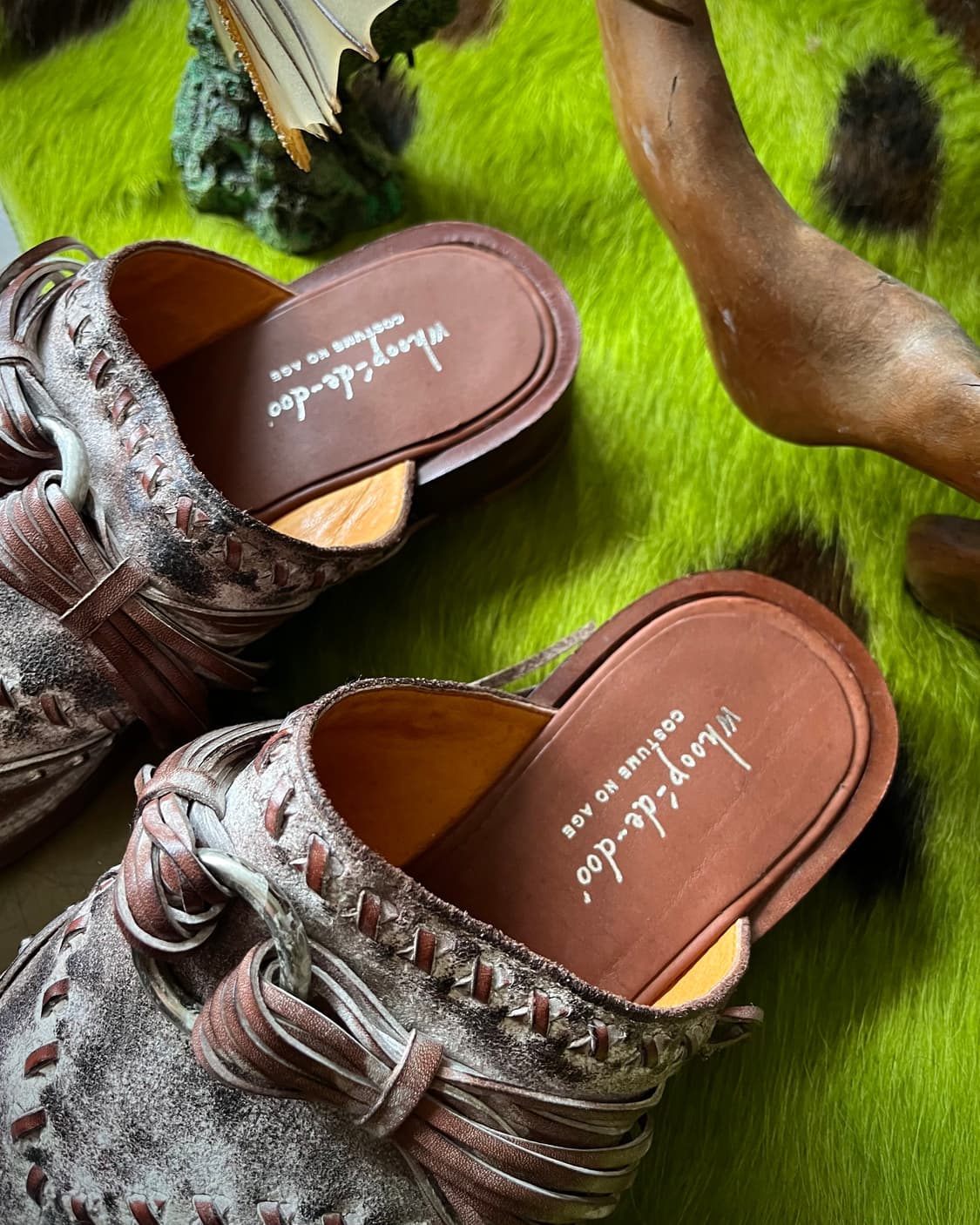 Whoop de doo Fringe Leather Mule Loafer 상품이미지5