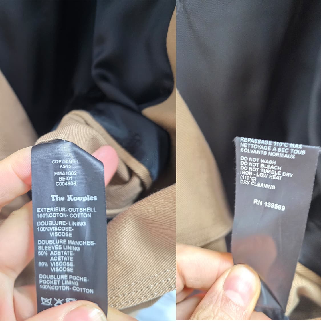 택포) 한섬 더쿠플 The Kooples 남성 더블 코트 M 상품이미지2