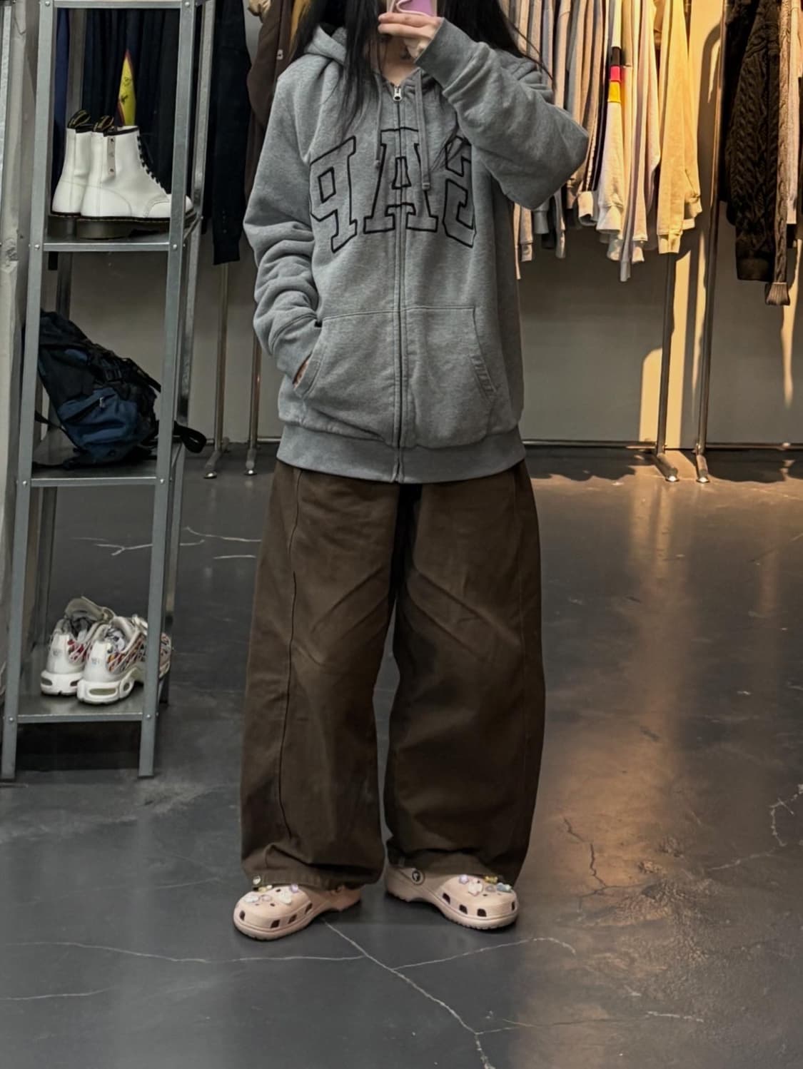 갭 빅로고 셰르파 후드집업 A2977 상품이미지1