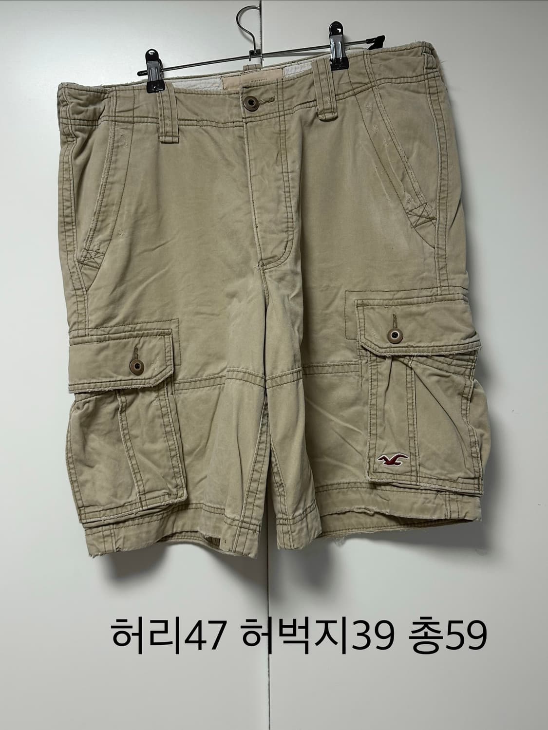 홀리스터 그런지 카고 버뮤다 반바지 33 베이지 (내부 밴딩) 상품이미지1