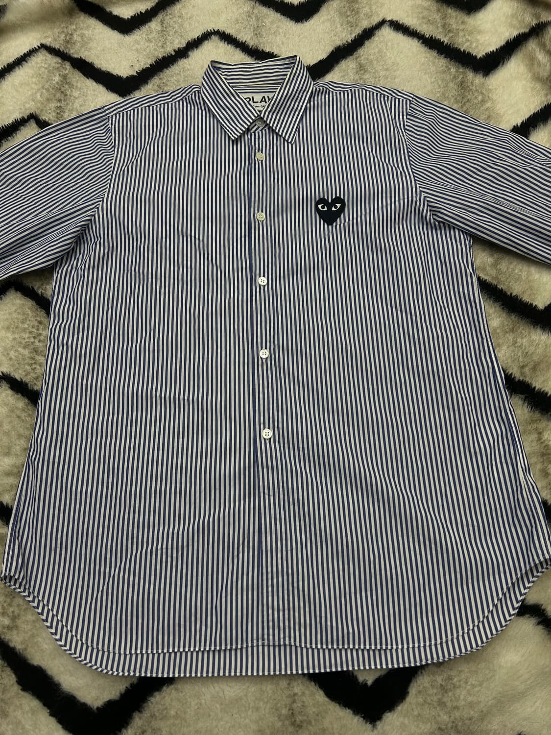 [M]꼼데가르송 블랙와펜 스트라이프 셔츠/화이트블루/Az-B008 상품이미지4