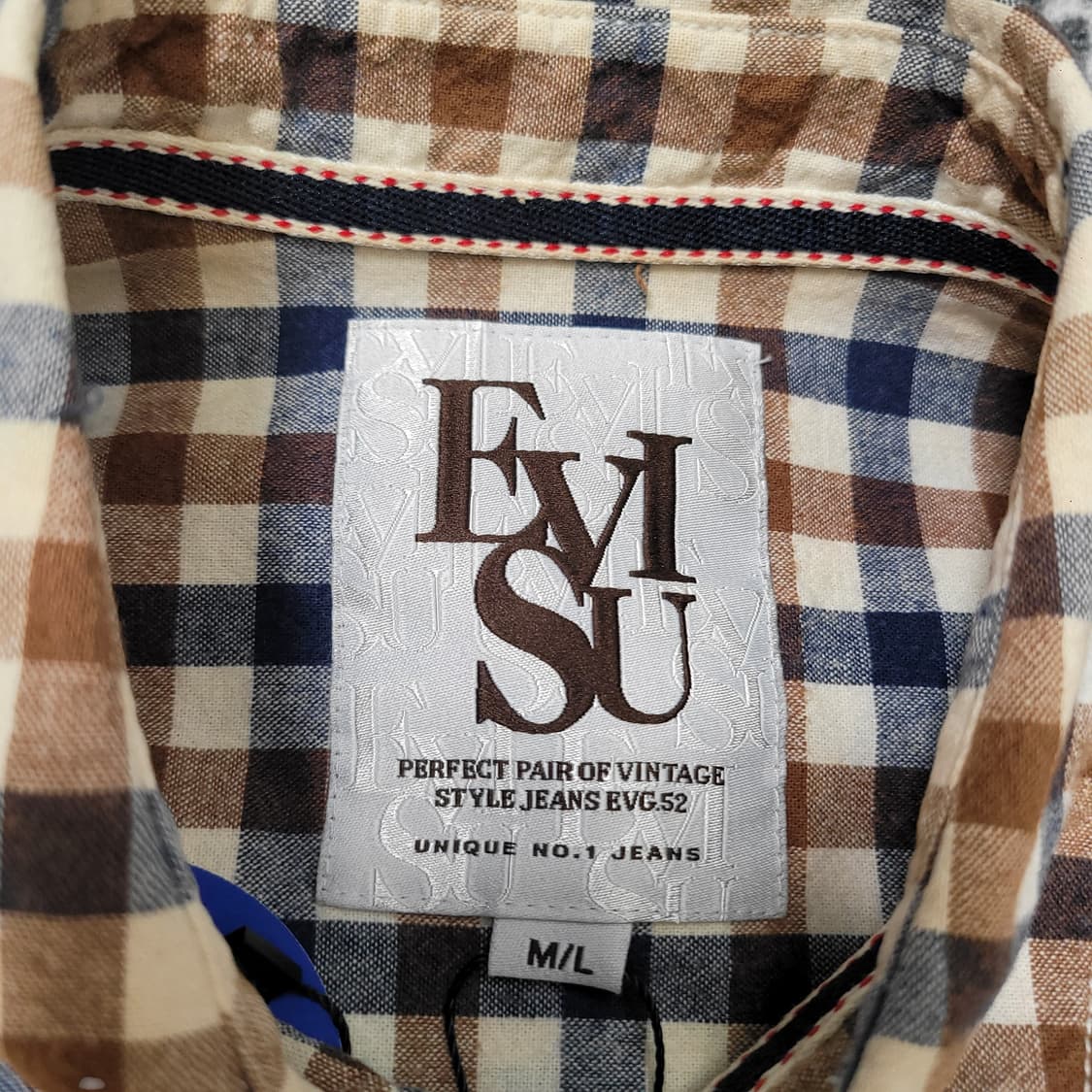 EIVSU 에비수 브라운 체크 셔츠 상품이미지3