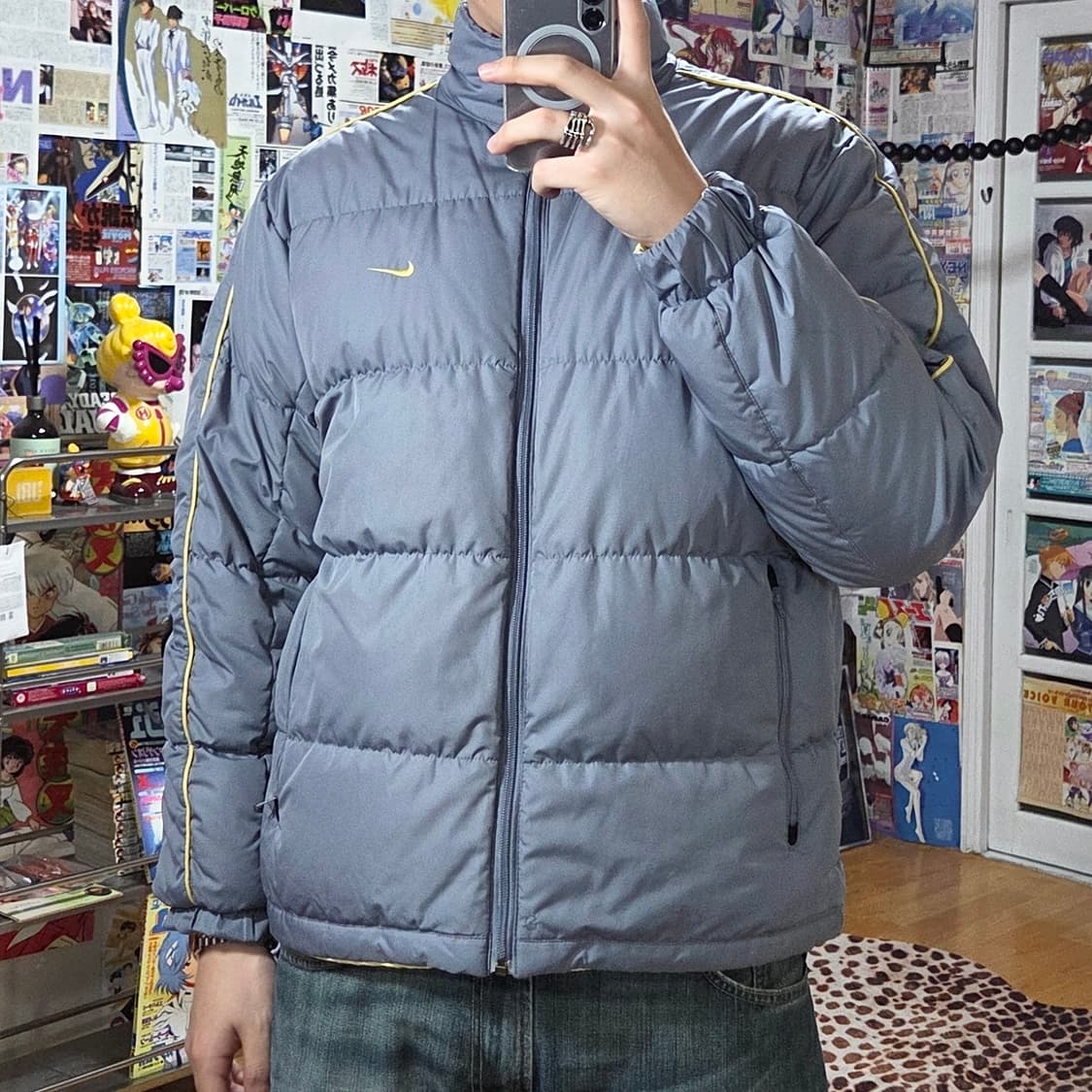 나이키 00s 리버시블 퍼플블루 옐로우 덕다운 패딩 상품이미지1