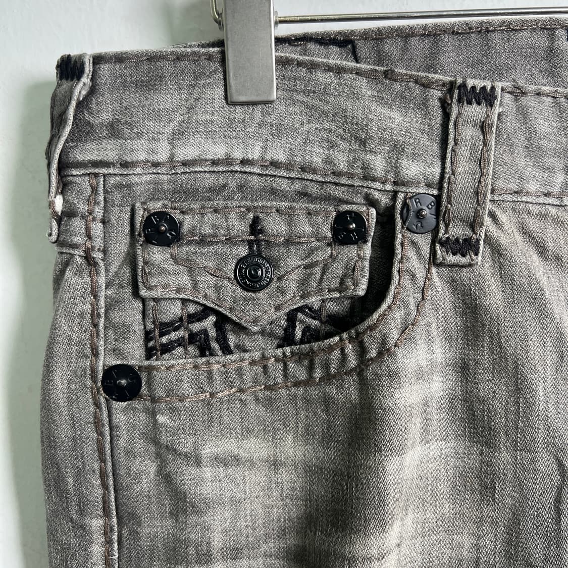 트루릴리전 릭키 그레이 워싱 데님 팬츠 34 상품이미지7