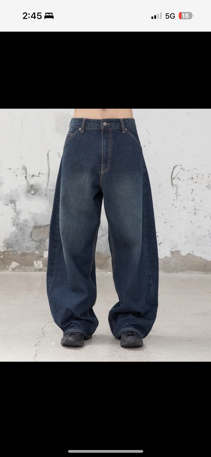 begin 202 아크 커브드 데님 팬츠 상품이미지1