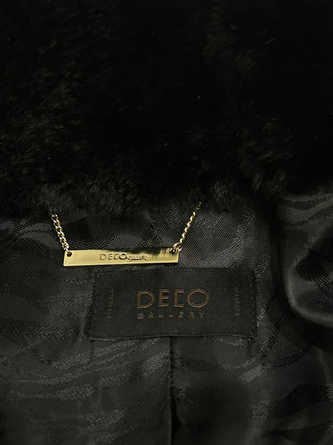 DECO 데코 리얼 렉스 퍼 모피 코트 블랙 후드 55 (상태좋음 상품이미지5