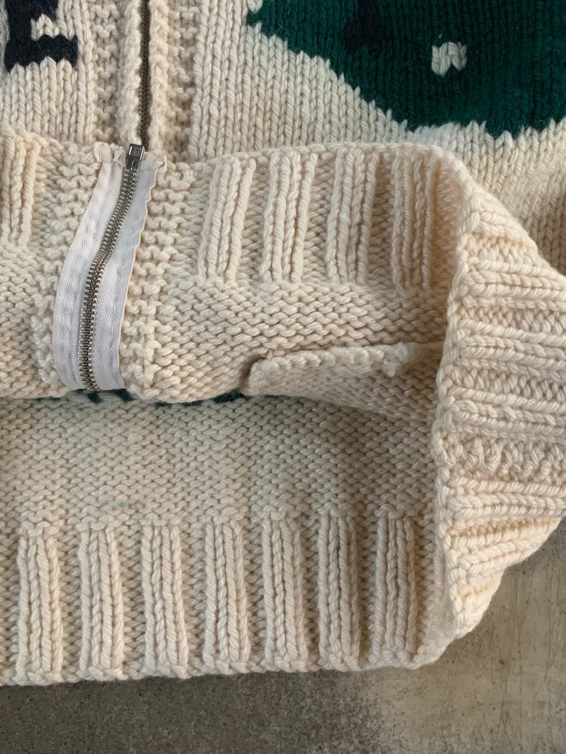 60s 핸드 니트 캐네디언 집업 스웨터 골프 상품이미지6