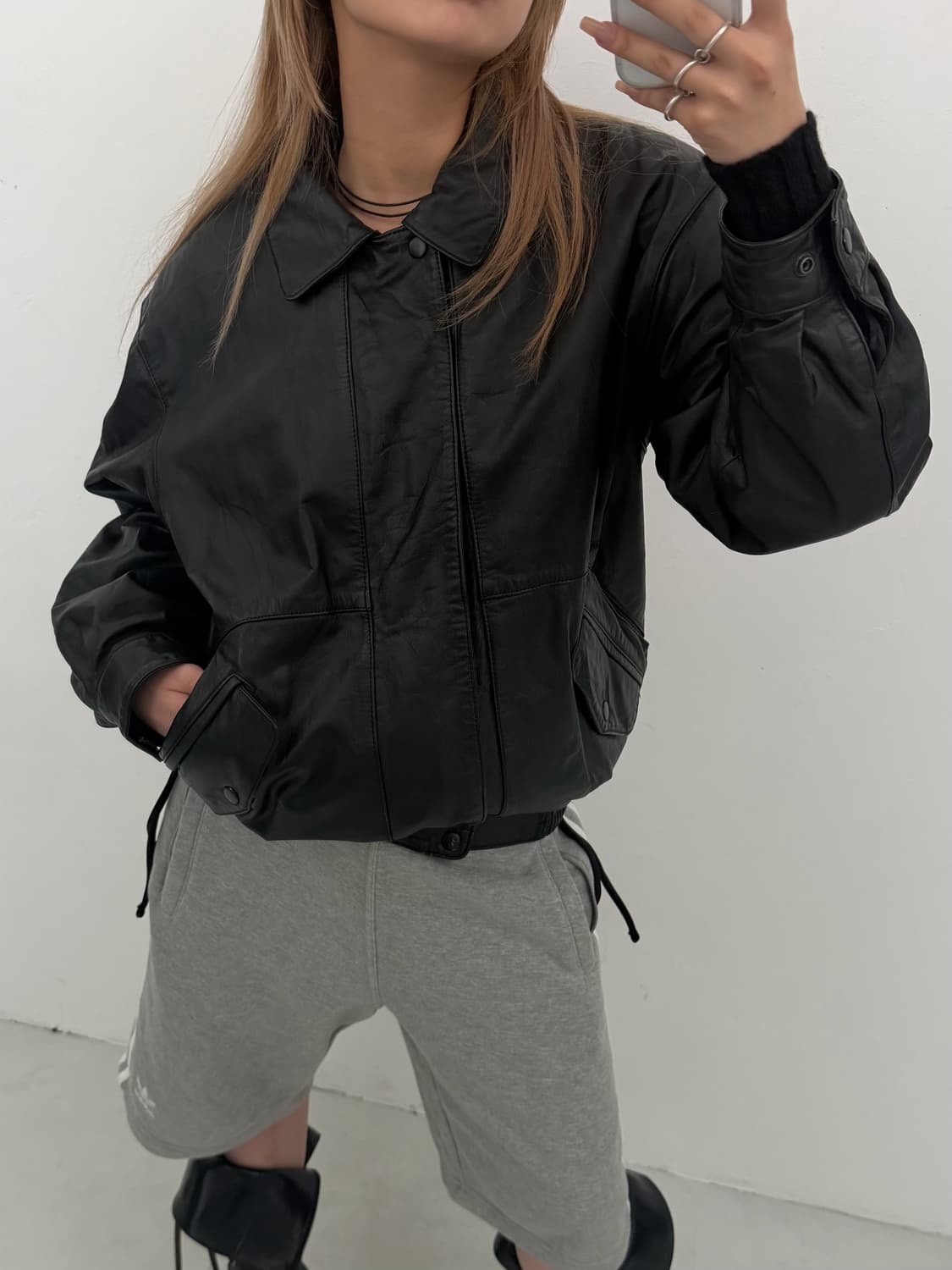 봄버 가죽 자켓  상품이미지2