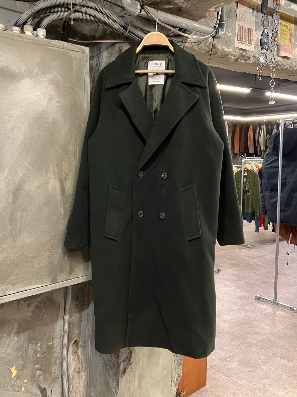 투버튼 롱 코트 그린  #csz2626 상품이미지1