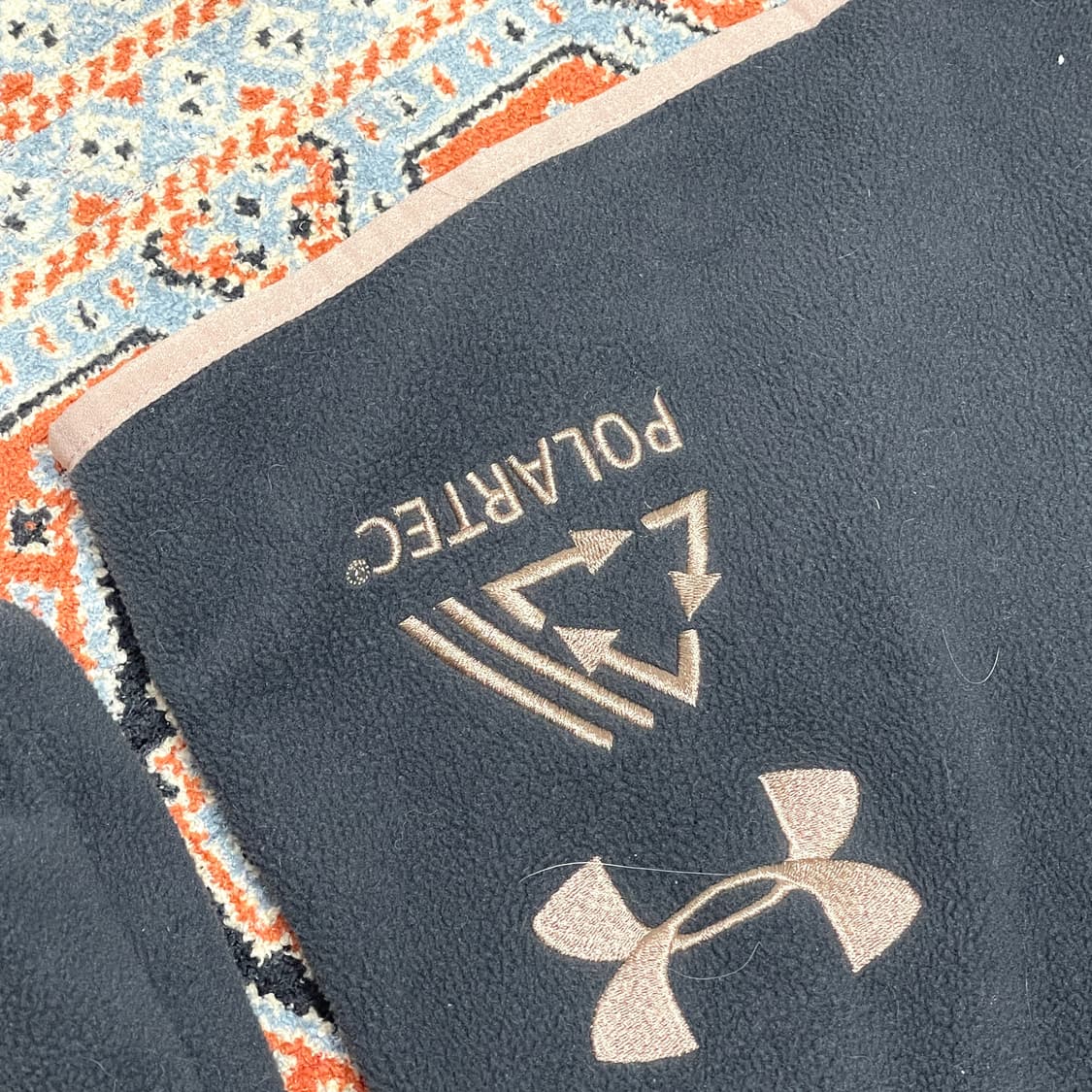 언더아머 핑크 배색 플리스 후드집업 남성M  상품이미지6