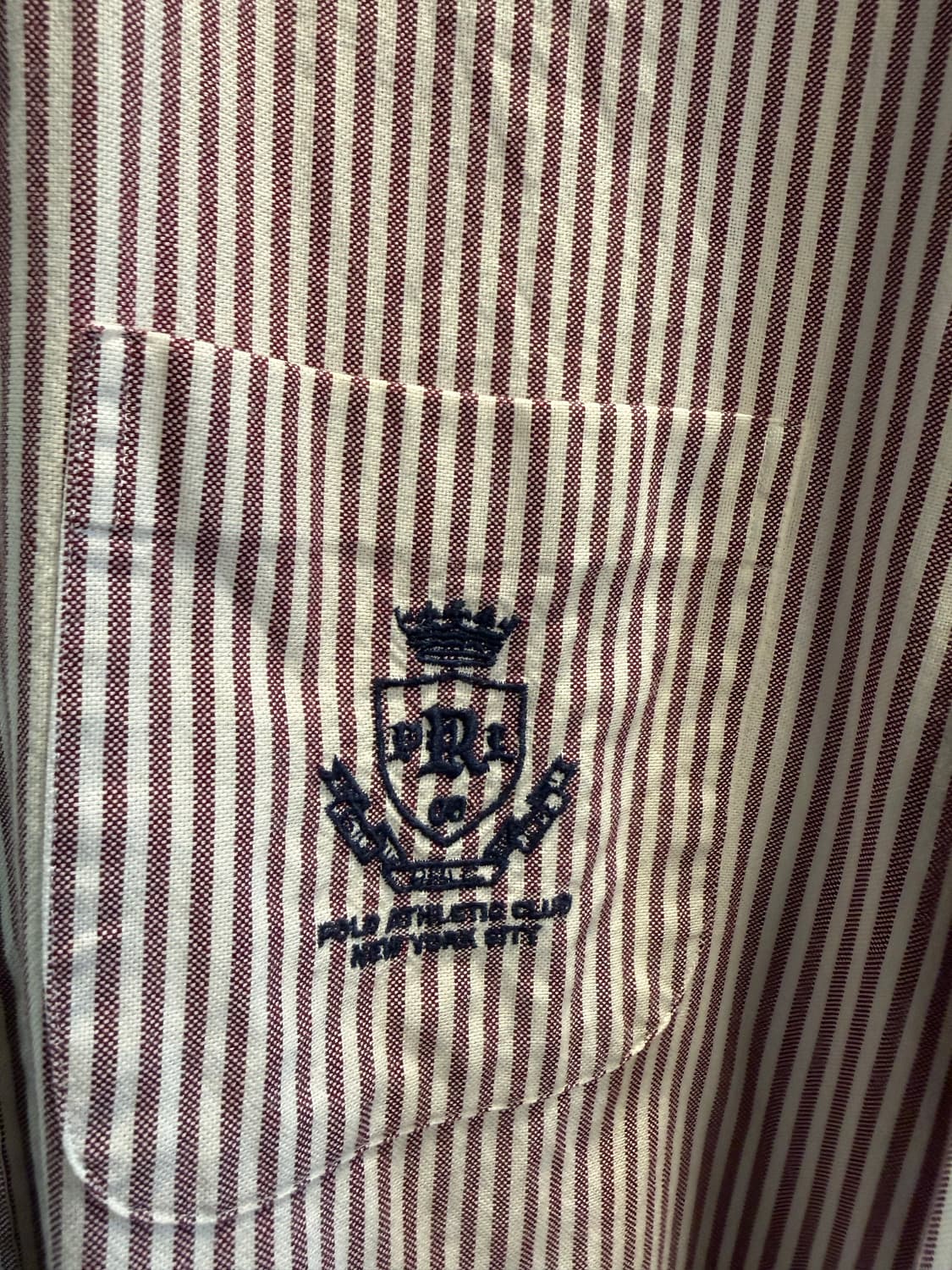 XXL 랄프로렌 클래식핏 포켓 자수 스트라이프 셔츠 퍼플화이트 상품이미지4