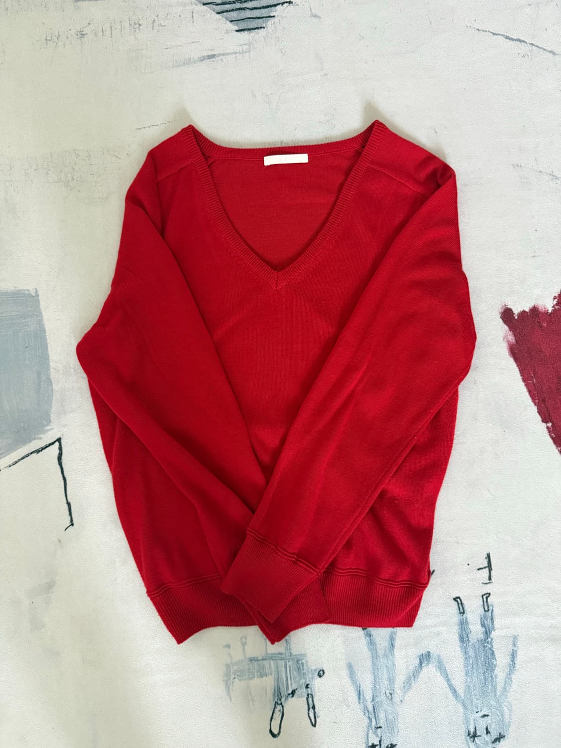 GBH 브이넥 니트 red 상품이미지1