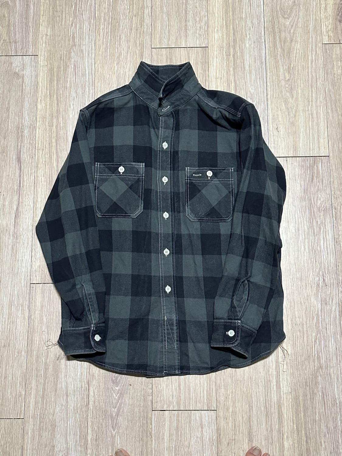 본쿠라 Work Shirt Flannel 블랙X그레이 38 상품이미지1