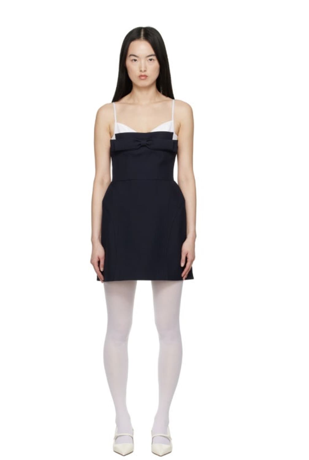 슈슈통 네이비 더블 보우 슬링 드레스 상품이미지1