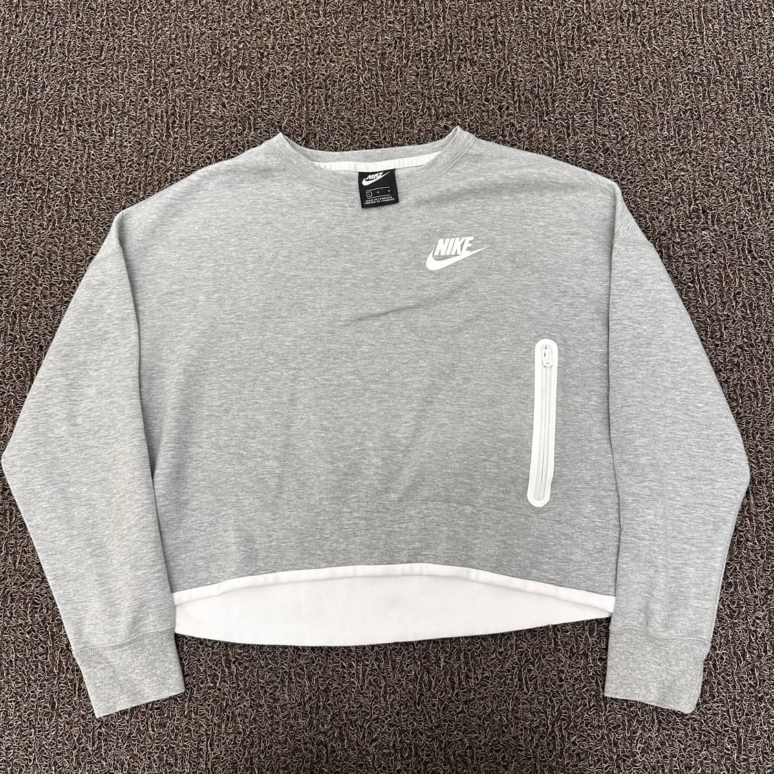 NIKE 나이키 크롭 여성 맨투맨 그레이 L 상품이미지1