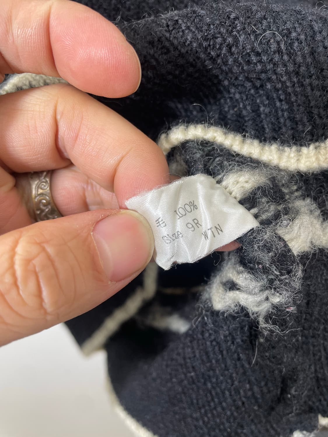 일본빈티지 아가일 패턴 울100% 니트 Free - K21 상품이미지5