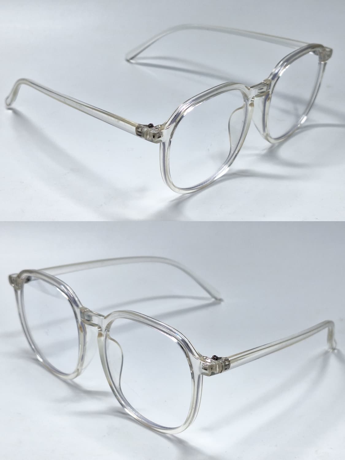 클래식 보스턴 라운드 클리어 뿔테 안경테 오버사이즈 153mm 일본빈티지 상품이미지5