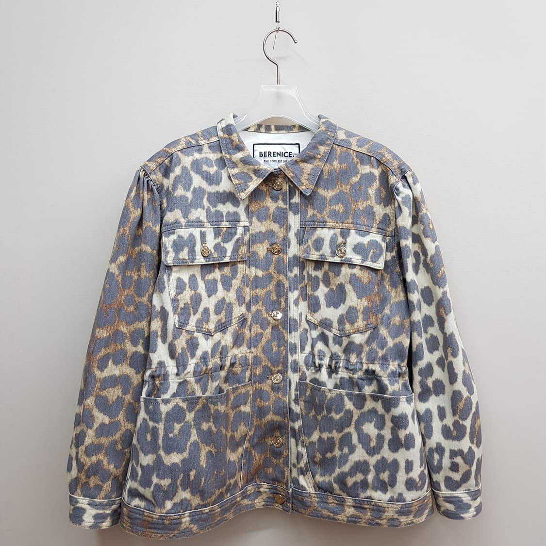 베르니스 2025 레오파드 패턴 코튼 워싱 자켓 36사이즈 상품이미지1
