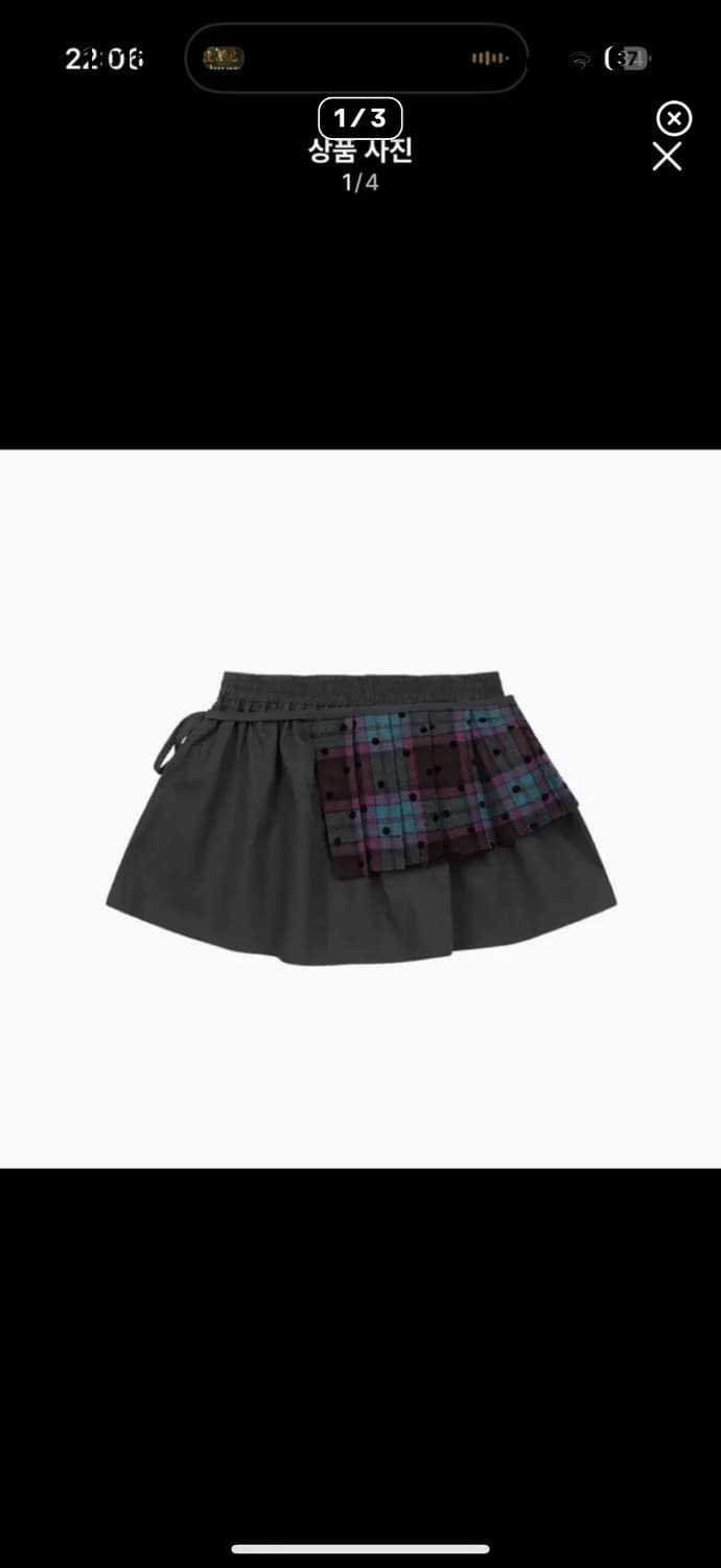 오헤시오 투웨이 체크스커트 차콜  상품이미지1