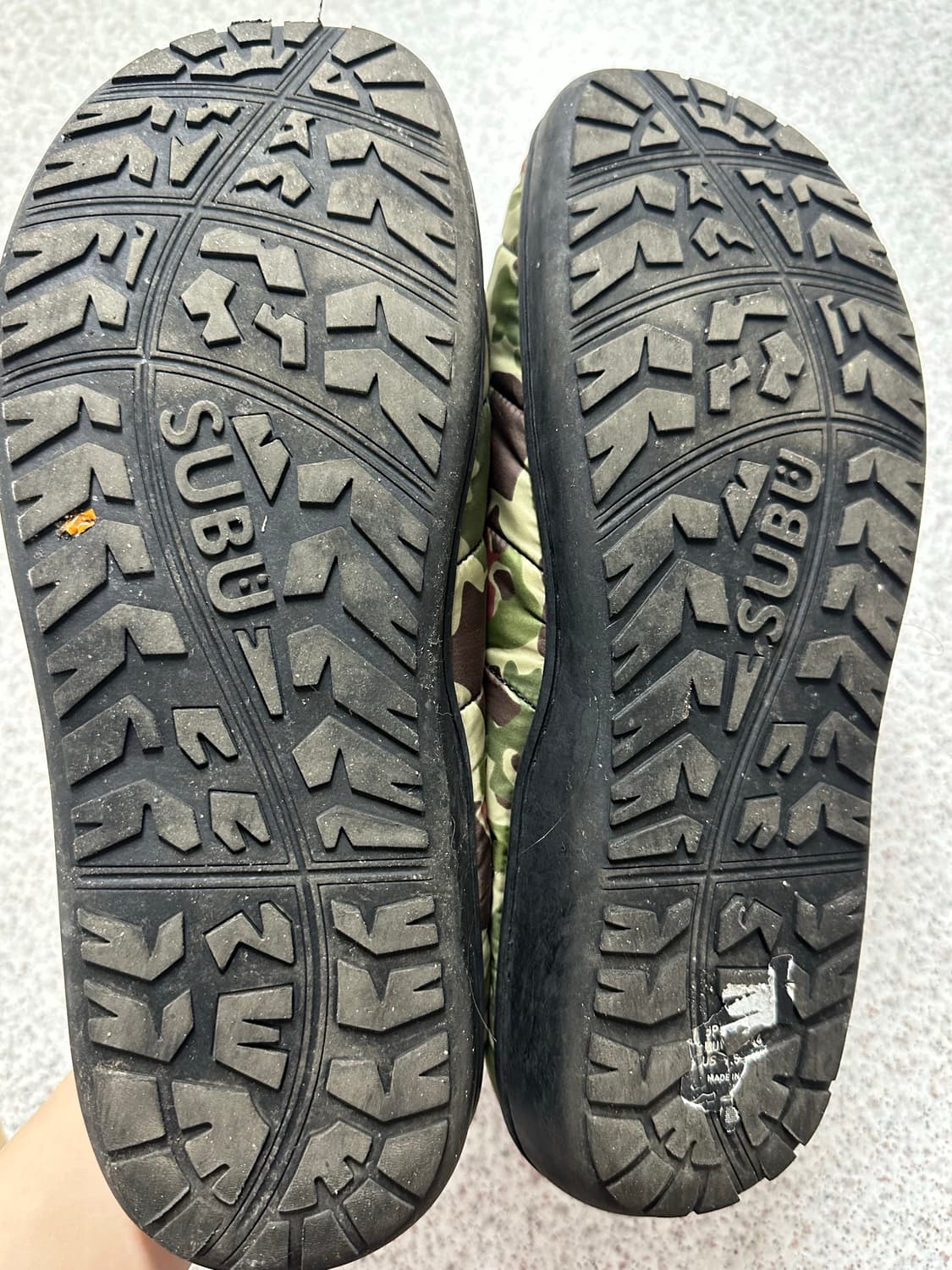 SUBU 스부 퍼머넌트 F-라인 덕 카모 패딩슬리퍼 사이즈 3 상품이미지5