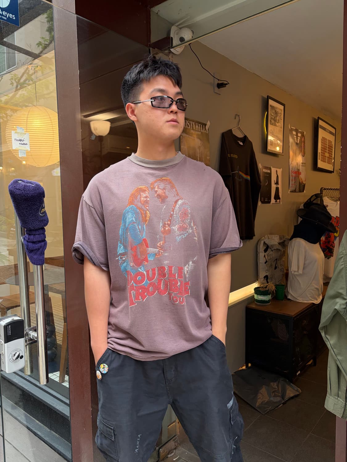 90‘s Double Trouble tour hard faded T-sh 상품이미지2
