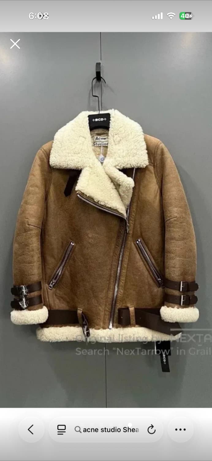 아크네스튜디오 남녀공용 오버핏 무스탕 38 상품이미지6