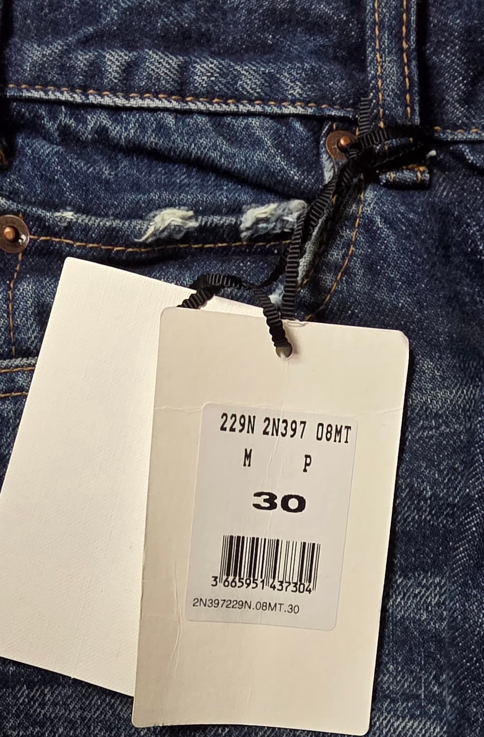 셀린느 커트 셀비지 디스 90S 데님진 30 새제품!! 상품이미지9