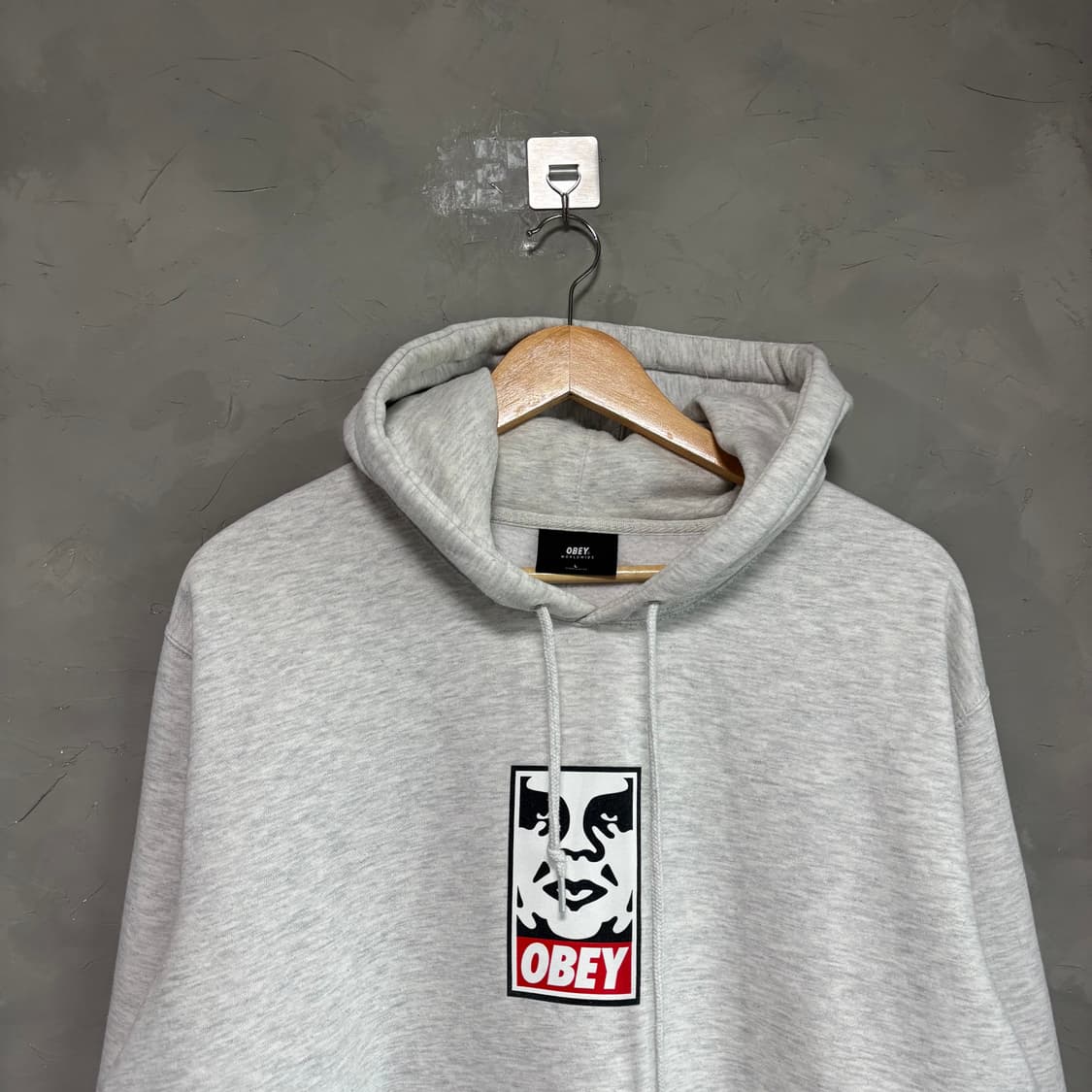 오베이 아이콘 빅페이스 후드 멜란지 그레이 상품이미지2