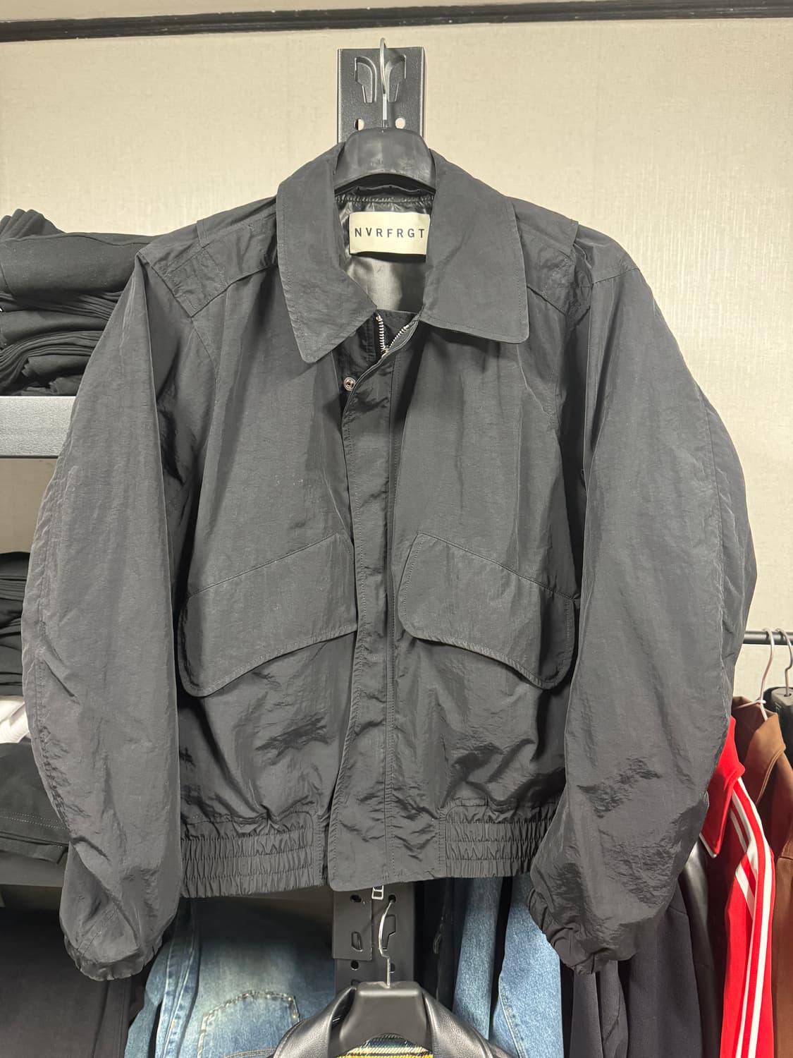 NVRFRGT 블랙 블루종 자켓 상품이미지1