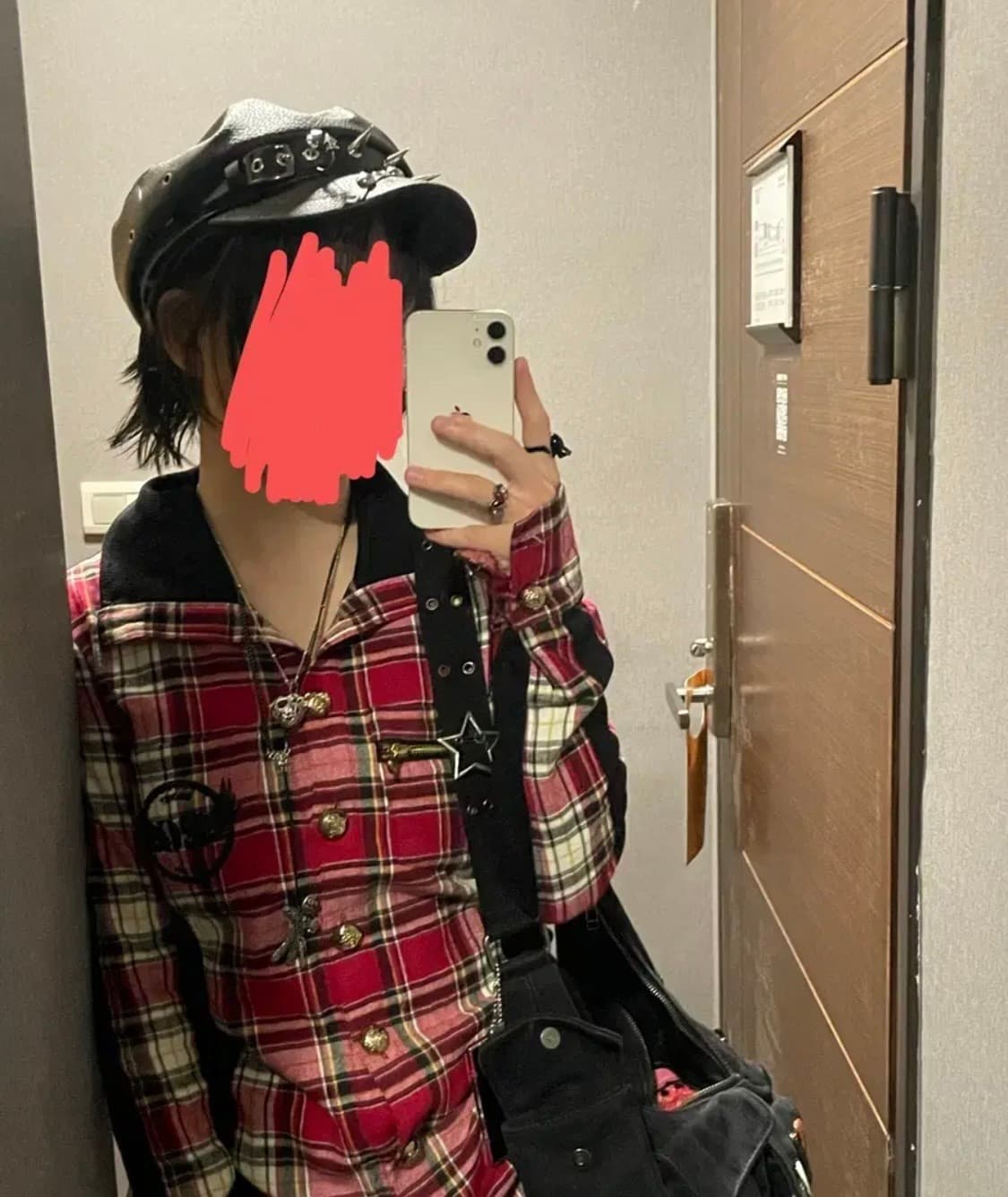 에고이스트 레드체크 펑크 와투케 나나깔 셔츠  상품이미지3