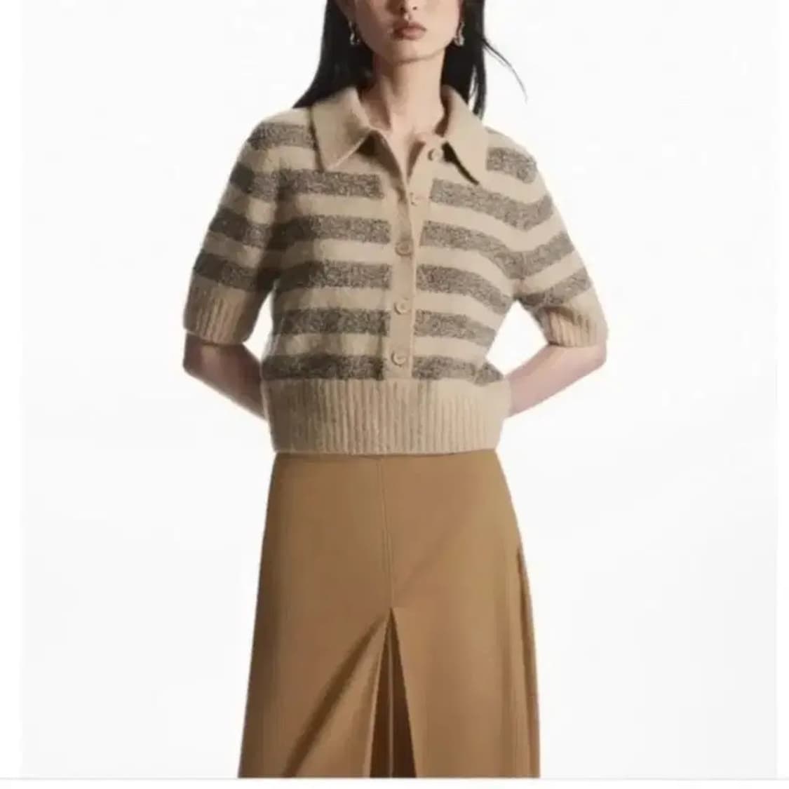 코스 COS 크롭 스트라이프 울 혼방 니트 가디건 PN5134 상품이미지2