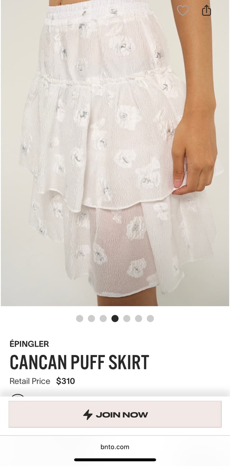 에핑글러 캉캉 퍼프 스커트 화이트 상품이미지2