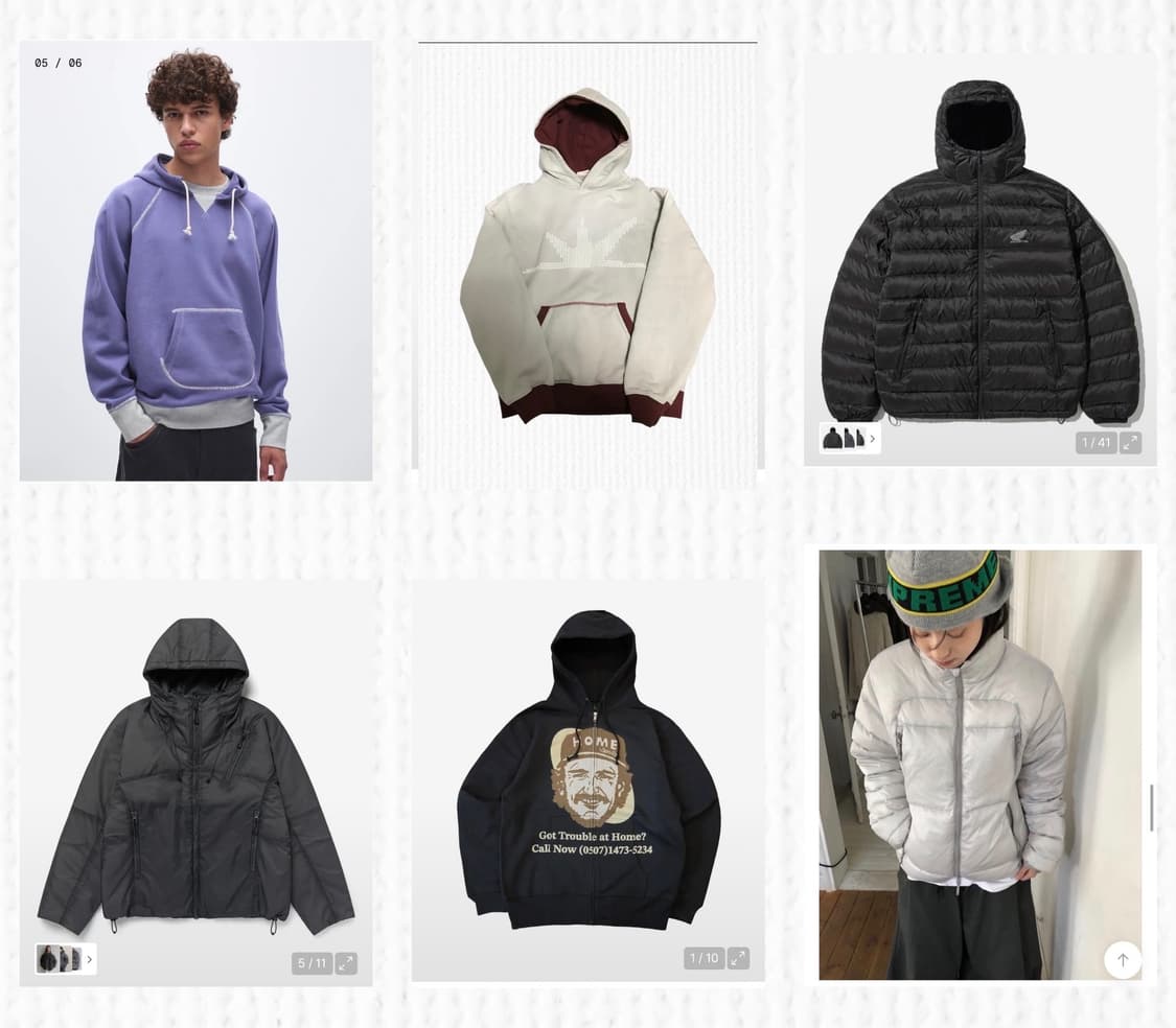 패딩+브랜드제품 일괄판매(6개) 상품이미지1