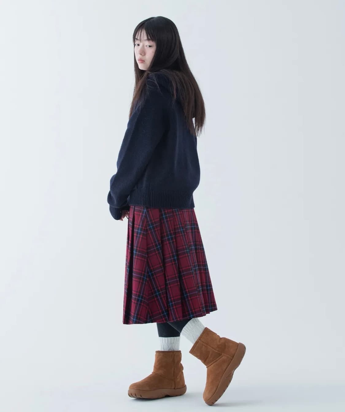 오헤시오 캐이블 니트 후드집업 네이비 상품이미지3