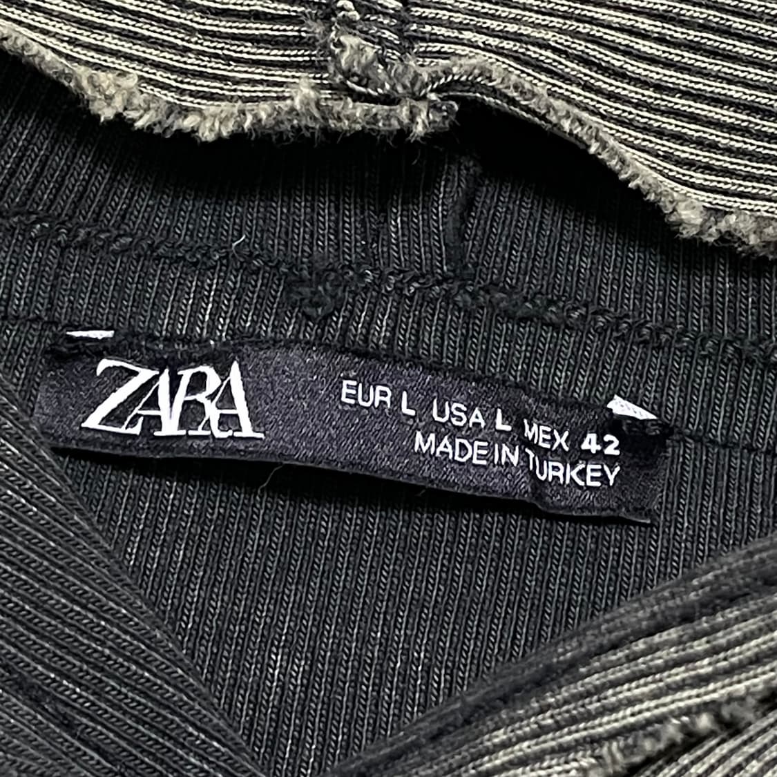 [L] 자라 골지 빈티지 숏 후드티 상품이미지2