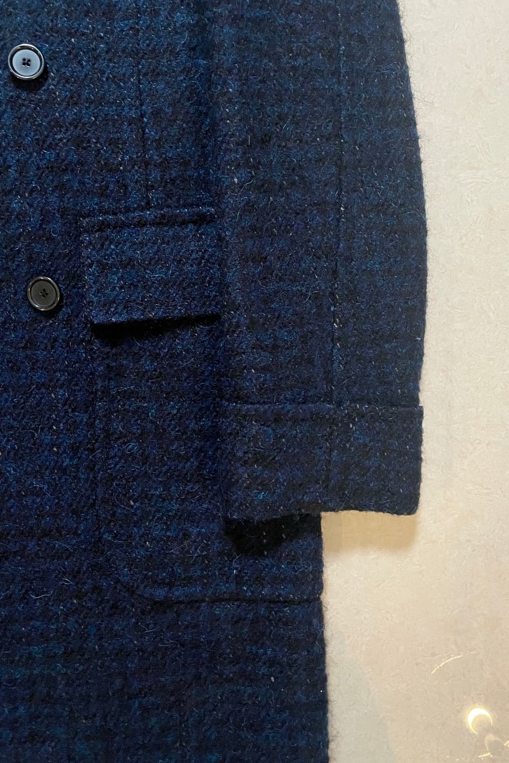 [48] 맨온더분 네이비 부클레 더블 폴로 코트 상품이미지4