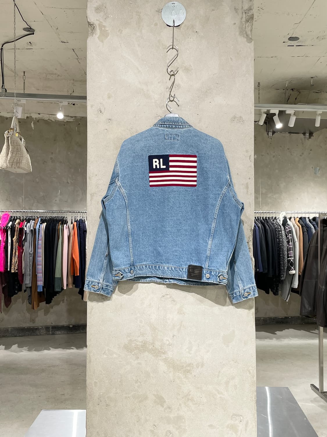 폴로 진스 클래식 연청 성조기 트러커 데님 자켓 상품이미지1