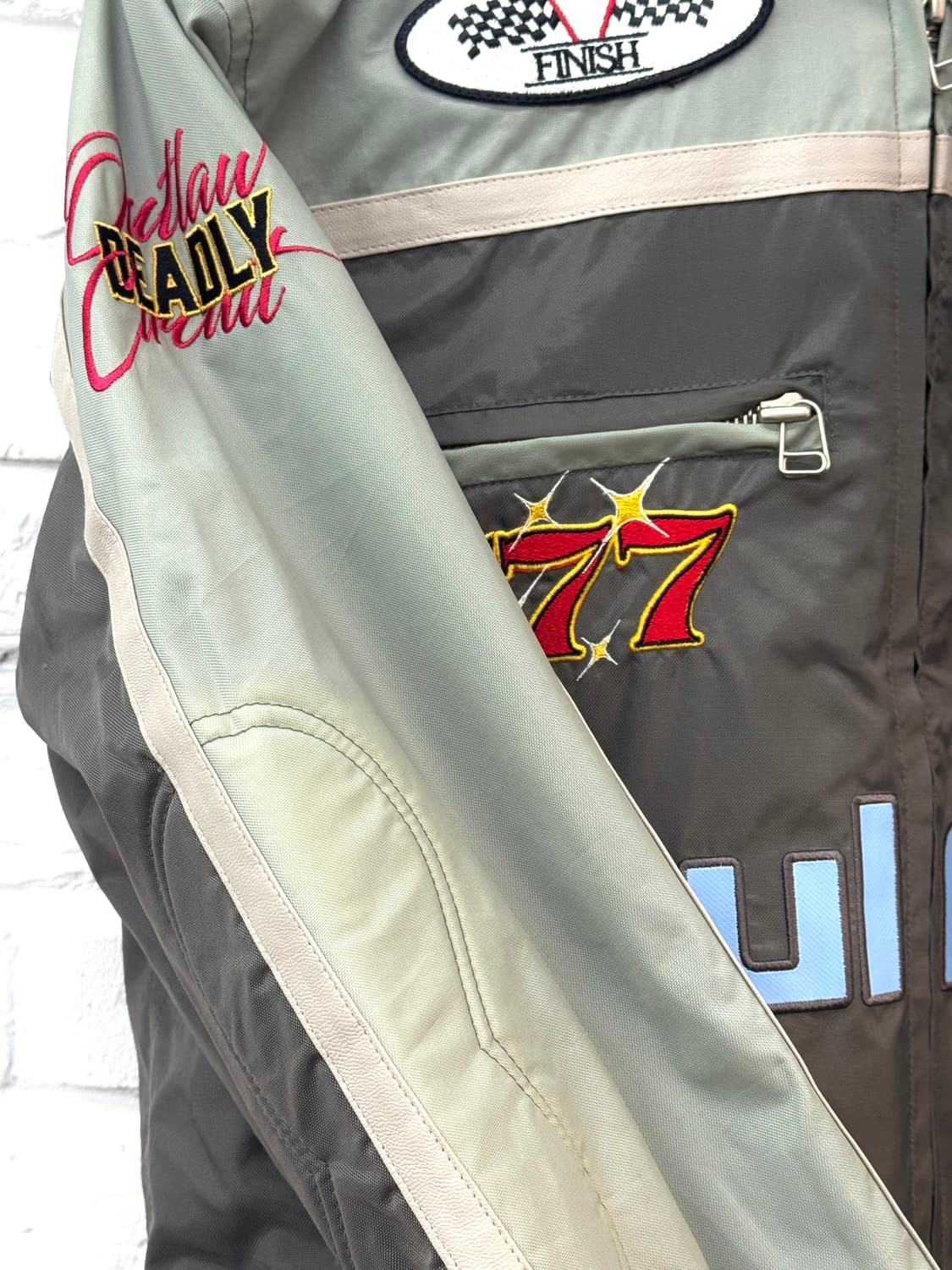 스컬프터 그레이 나일론 레이싱 자켓 상품이미지5