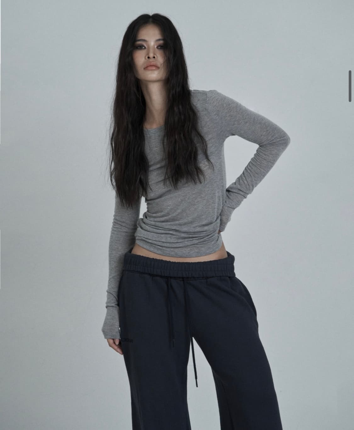  Round long sleeve gray 상품이미지2