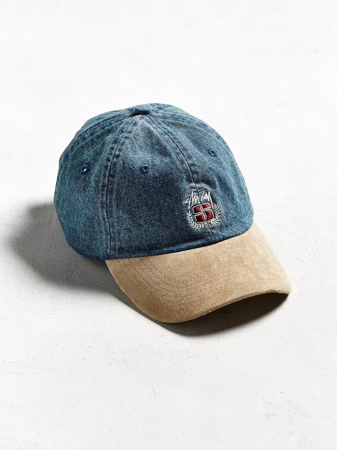 Stussy 스투시 데님 스웨이드 크레스트 볼캡 상품이미지9