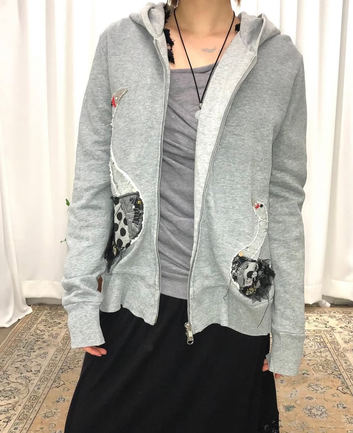 수나오쿠와하라 swan two-way hooded zipup 후드집업 상품이미지2