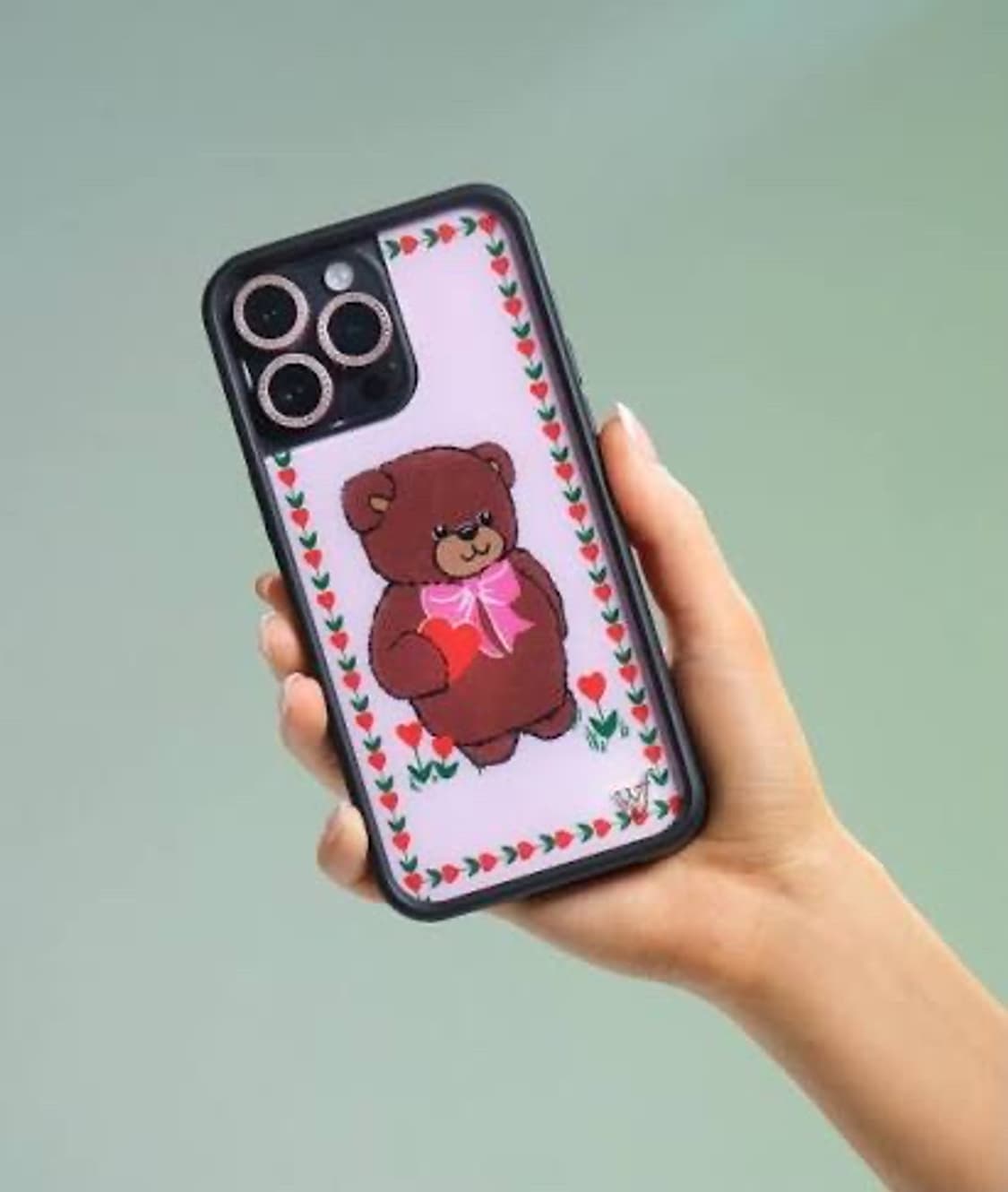 와일드 플라워 케이스 귀조 콜라보 테디베어 아이폰 12 프로 맥스 상품이미지3