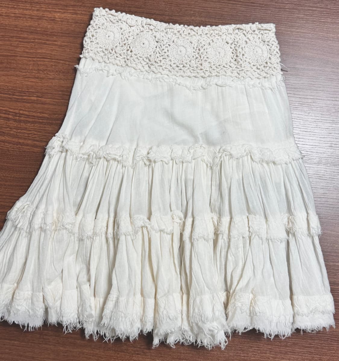 빈티지 화이트 패턴 미디 스커트 모리걸 상품이미지2