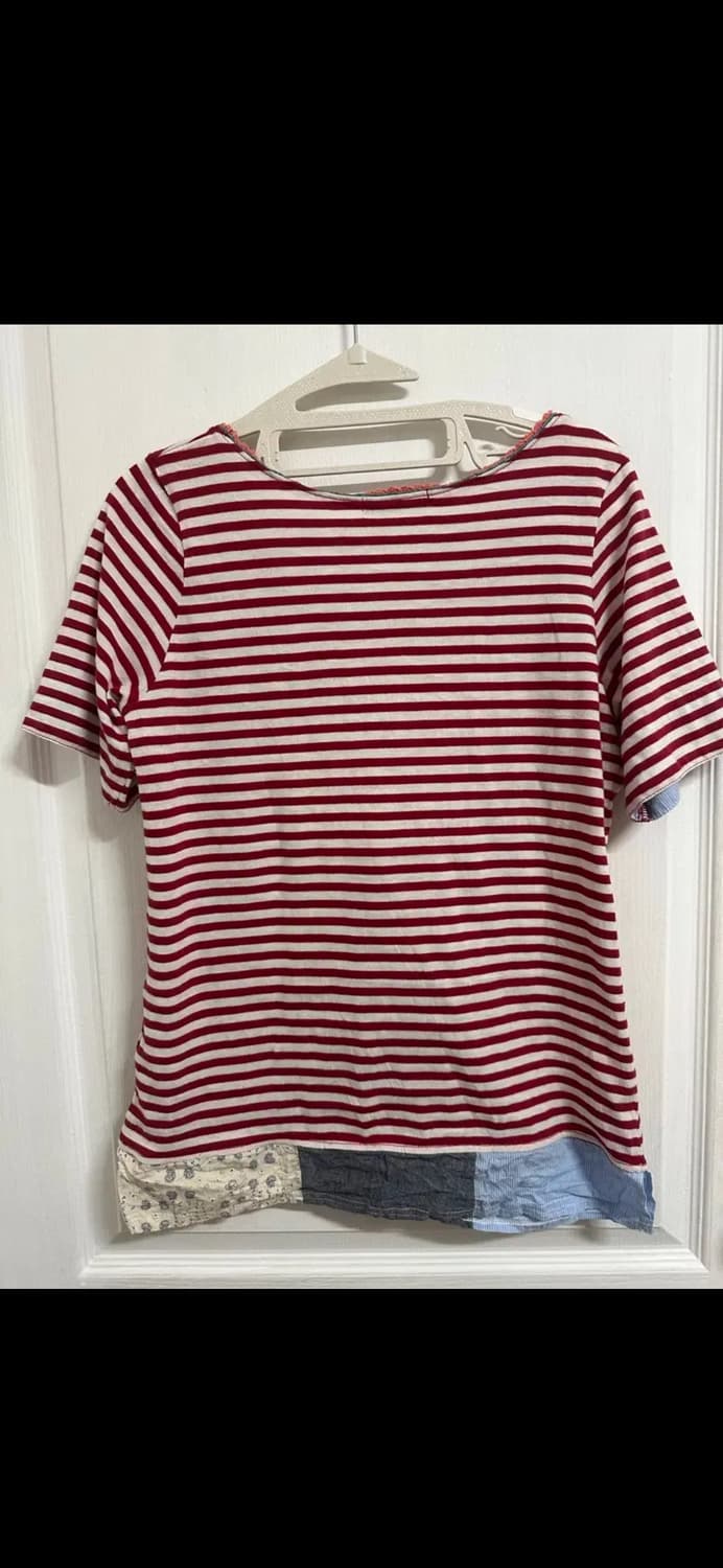 모리걸 스트라이프 패치 반팔티 상품이미지2