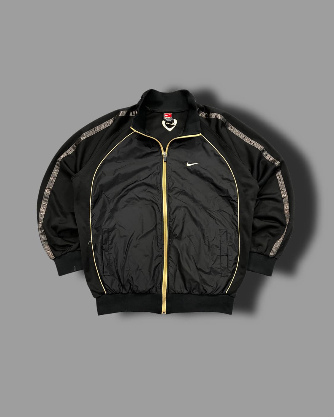 나이키 스우시 사이드라인 블랙 골드 져지 집업 L 상품이미지4