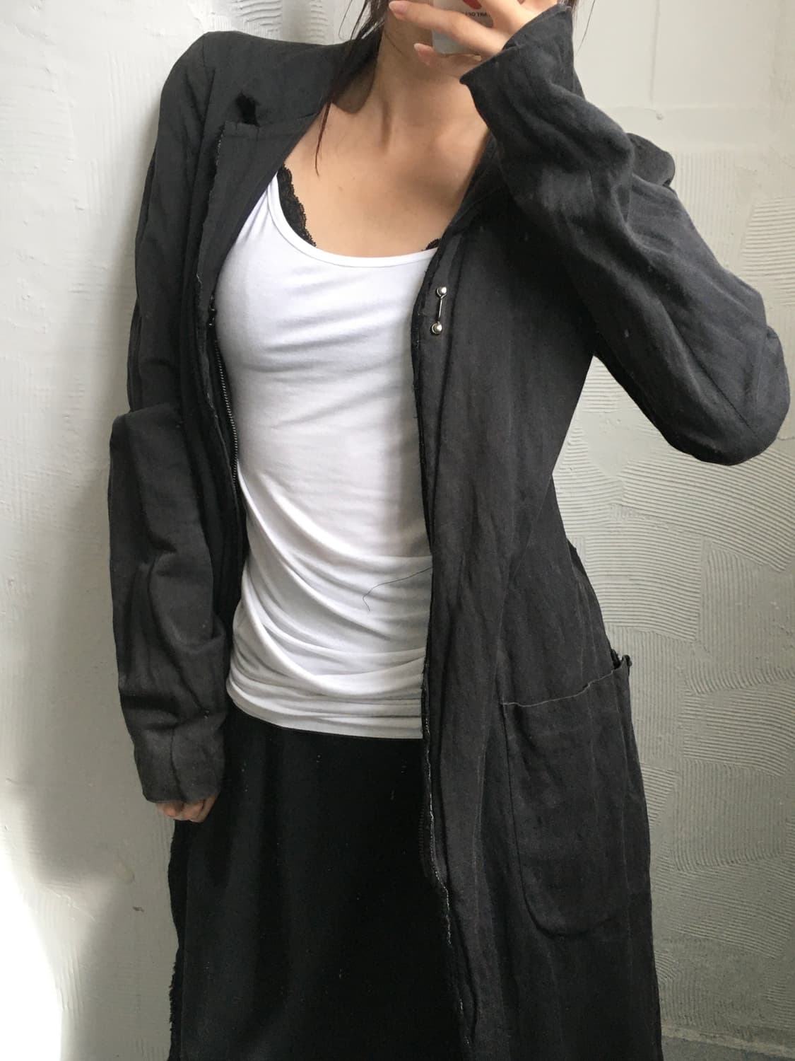 wjk 다크블랙 체스트 코트 상품이미지4