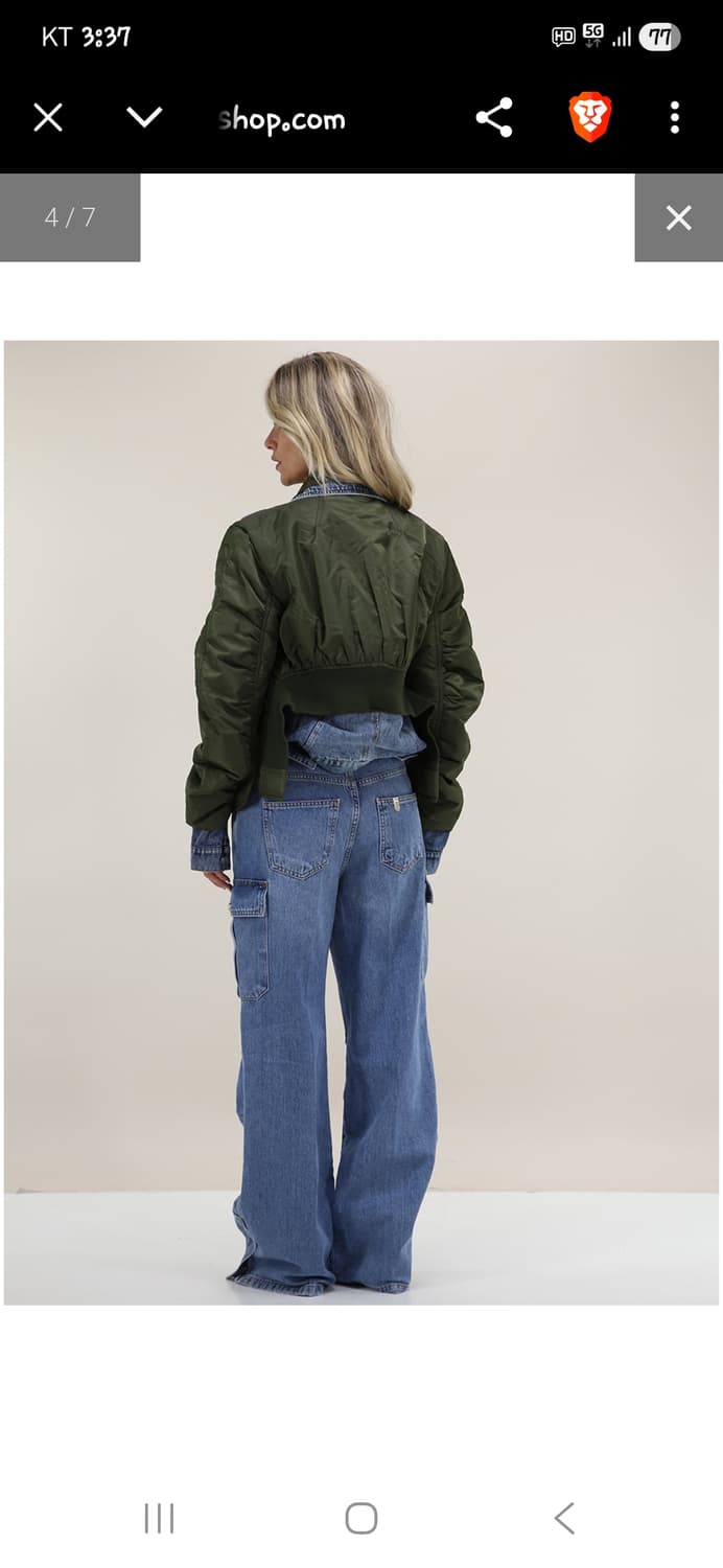 빈티지 여성 마원 항공자켓 데님자켓 믹스 프리 상품이미지7